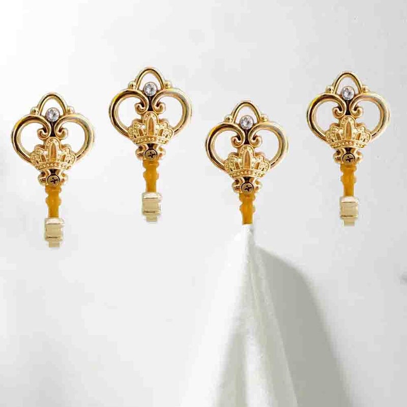 Cucumis Crown Curtain Wall Hook Household Clothes Hanging Hook Window Drapery Medallion Holdbacks, Curtain Tiebacks, Wall Hook, Tassel Holder 1 Double (Gold) - Image 4
